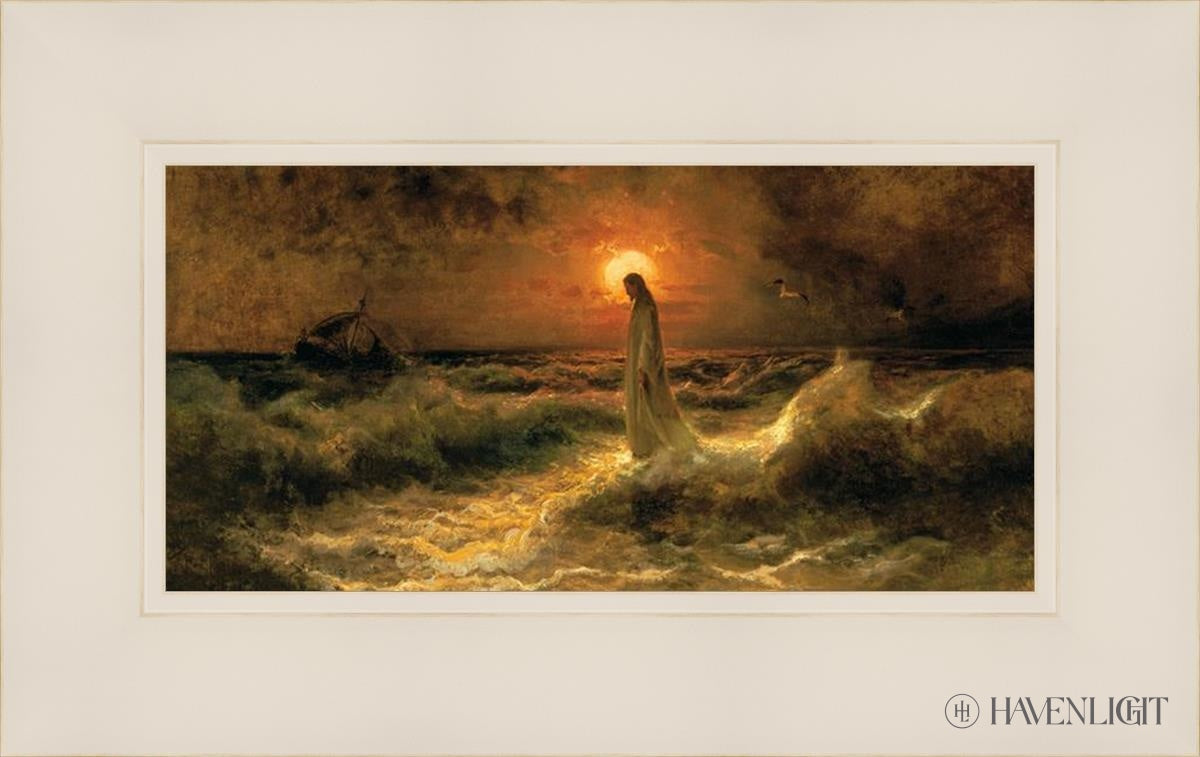 Christ Walking On The Water Open Edition Canvas / 12 X 6 White 16 1/4 10 Art