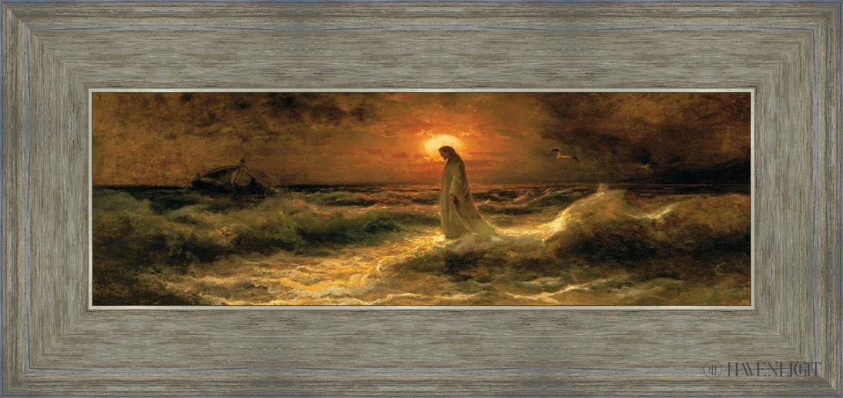 Christ Walking On The Water Open Edition Canvas / 18 X 6 Gray 22 3/4 10 Art