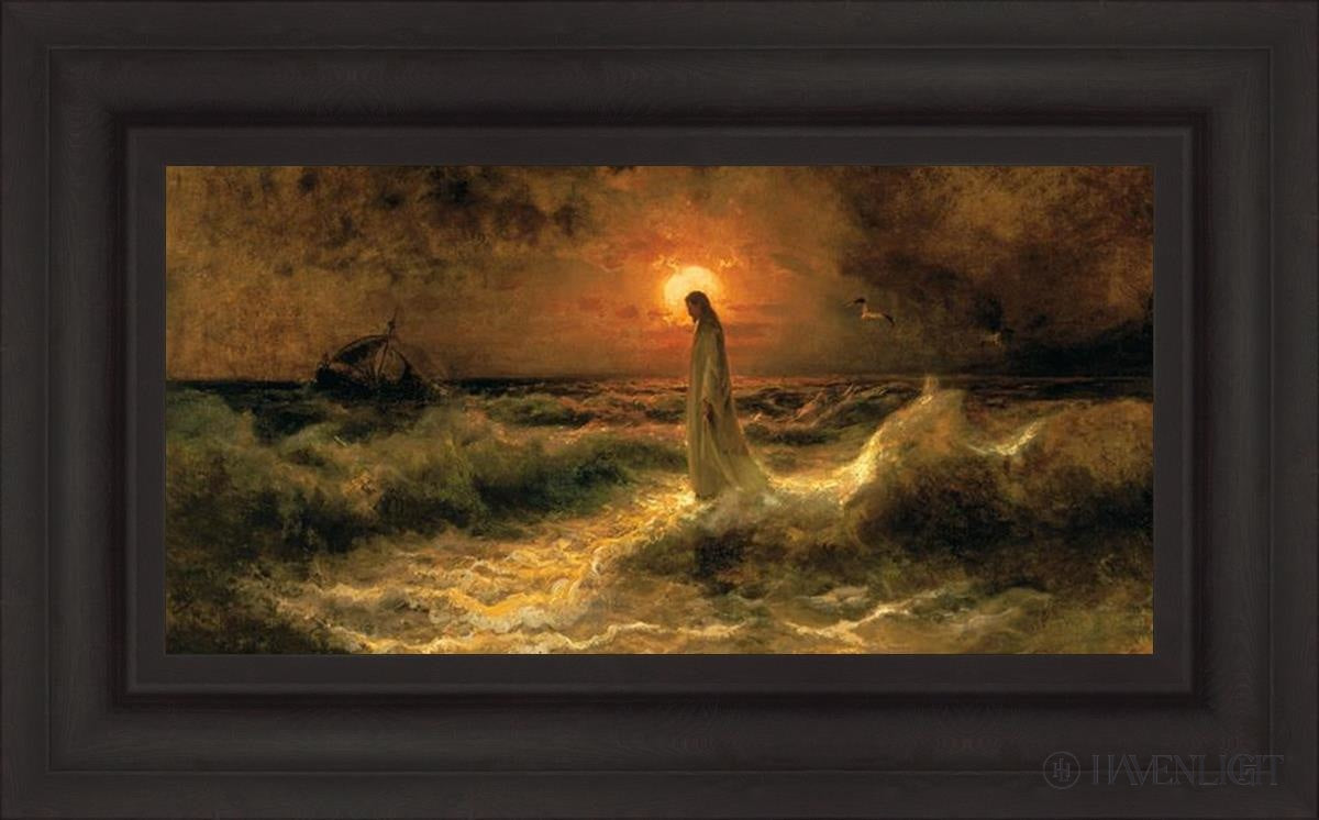 Christ Walking On The Water Open Edition Canvas / 24 X 12 Brown 31 3/4 19 Art