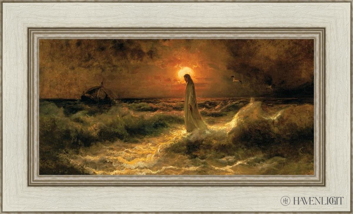 Christ Walking On The Water Open Edition Canvas / 24 X 12 Ivory 30 1/2 18 Art