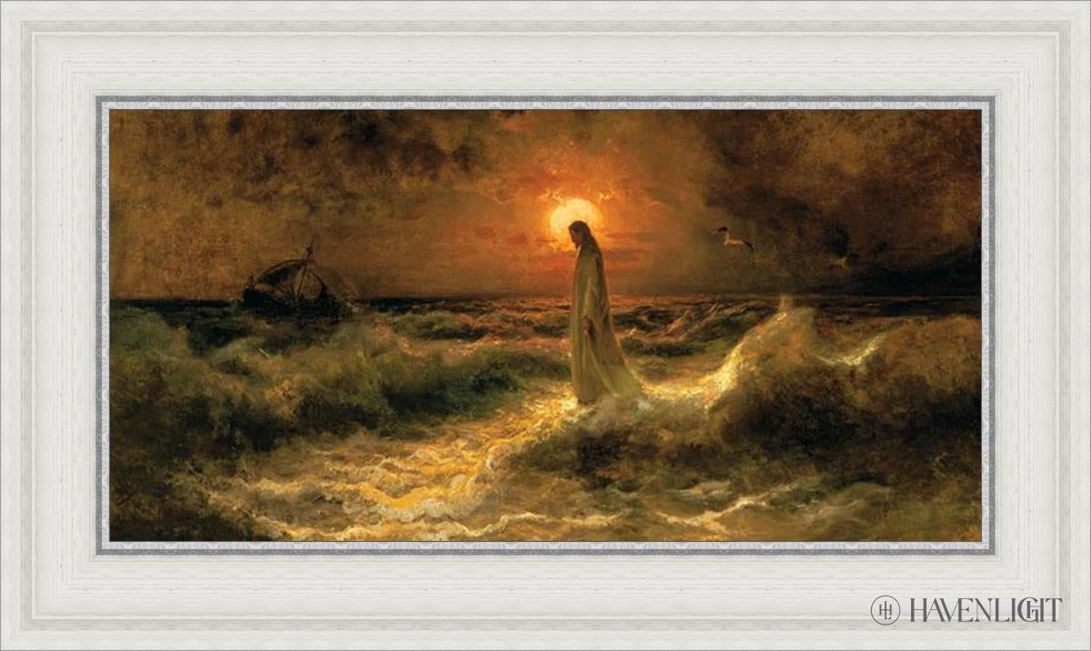 Christ Walking On The Water Open Edition Canvas / 24 X 12 White 29 3/4 17 Art