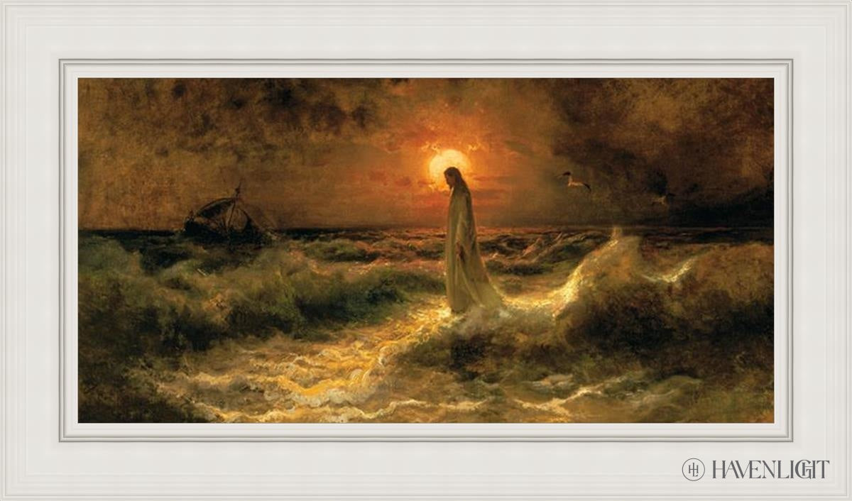 Christ Walking On The Water Open Edition Canvas / 36 X 18 White 43 3/4 25 Art