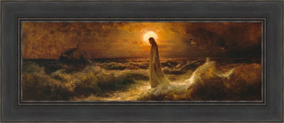 Christ Walking On The Water Open Edition Print / 36 X 12 Black 42 1/2 18 Art
