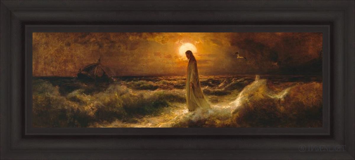 Christ Walking On The Water Open Edition Print / 36 X 12 Brown 43 3/4 19 Art