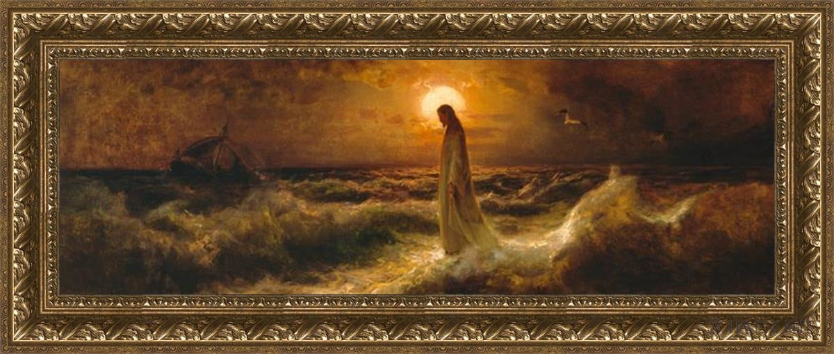 Christ Walking On The Water Open Edition Print / 36 X 12 Gold 41 3/4 17 Art