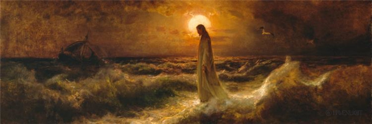 Christ Walking On The Water Open Edition Print / 36 X 12 Only Art
