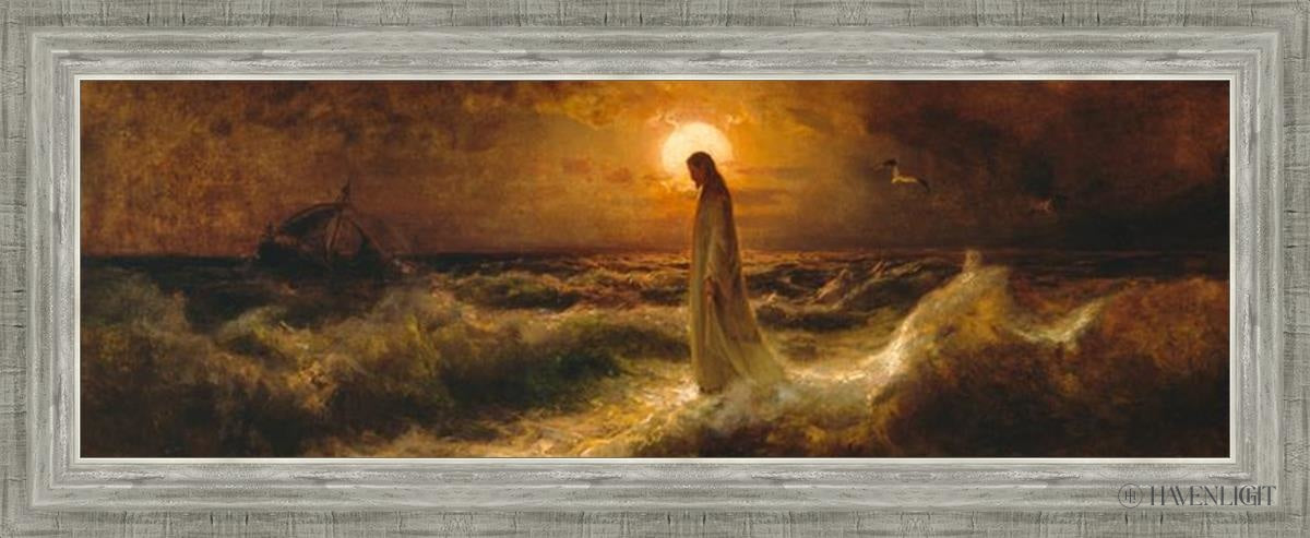 Christ Walking On The Water Open Edition Print / 36 X 12 Silver 40 3/4 16 Art