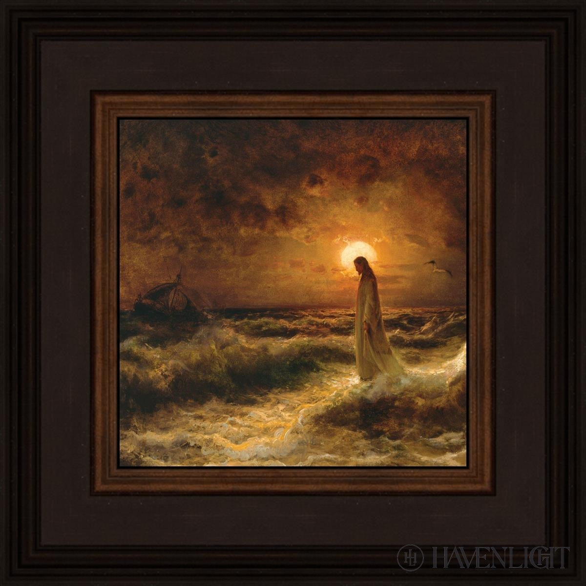 Christ Walking On The Water Open Edition Print / 7 1/2 X Brown 12 1/4 Art