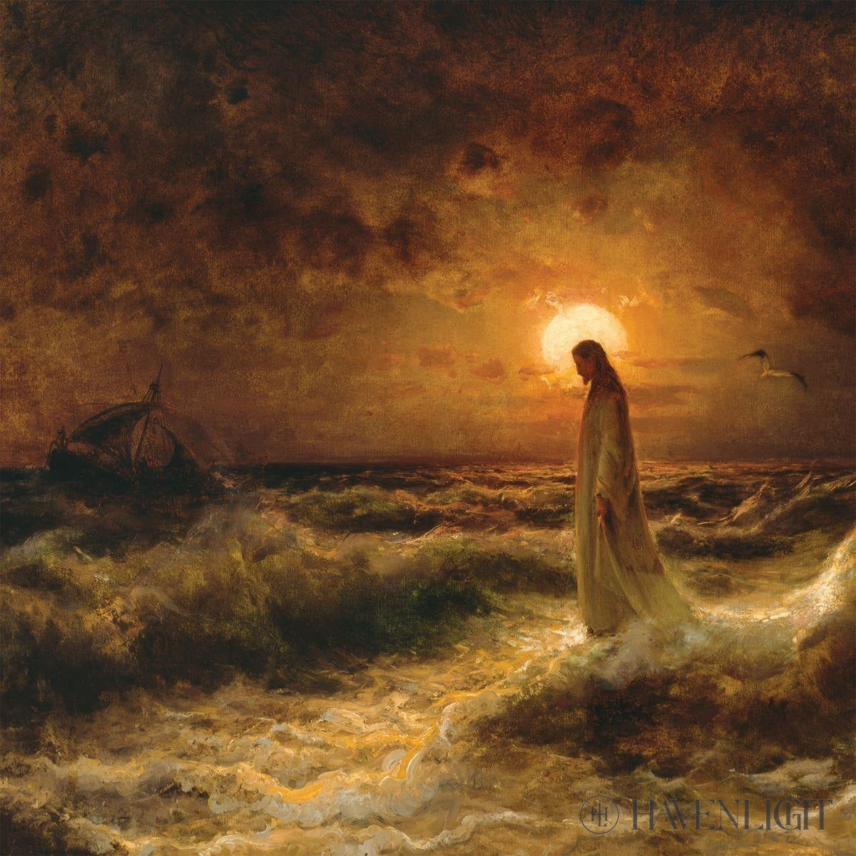 Christ Walking On The Water Open Edition Print / 7 1/2 X Only Art