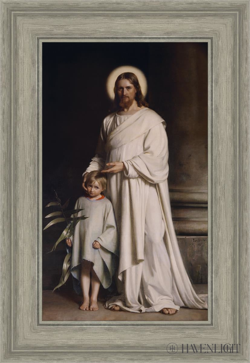 Christ With Boy Open Edition Canvas / 12 X 20 Gray 17 3/4 25 Art
