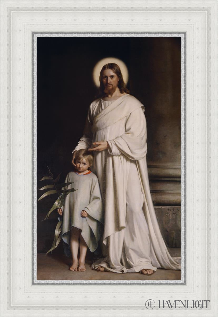 Christ With Boy Open Edition Canvas / 12 X 20 White 17 3/4 25 Art