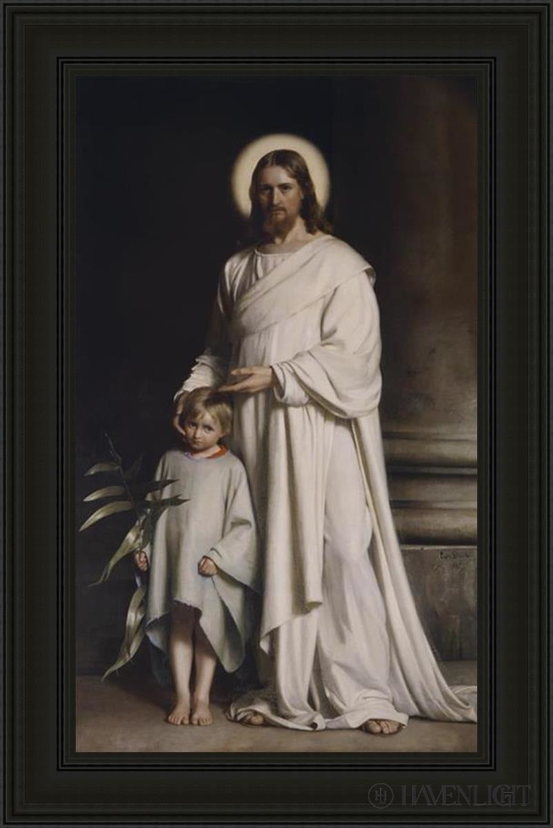 Christ With Boy Open Edition Canvas / 21 1/2 X 36 Black 29 1/4 43 3/4 Art