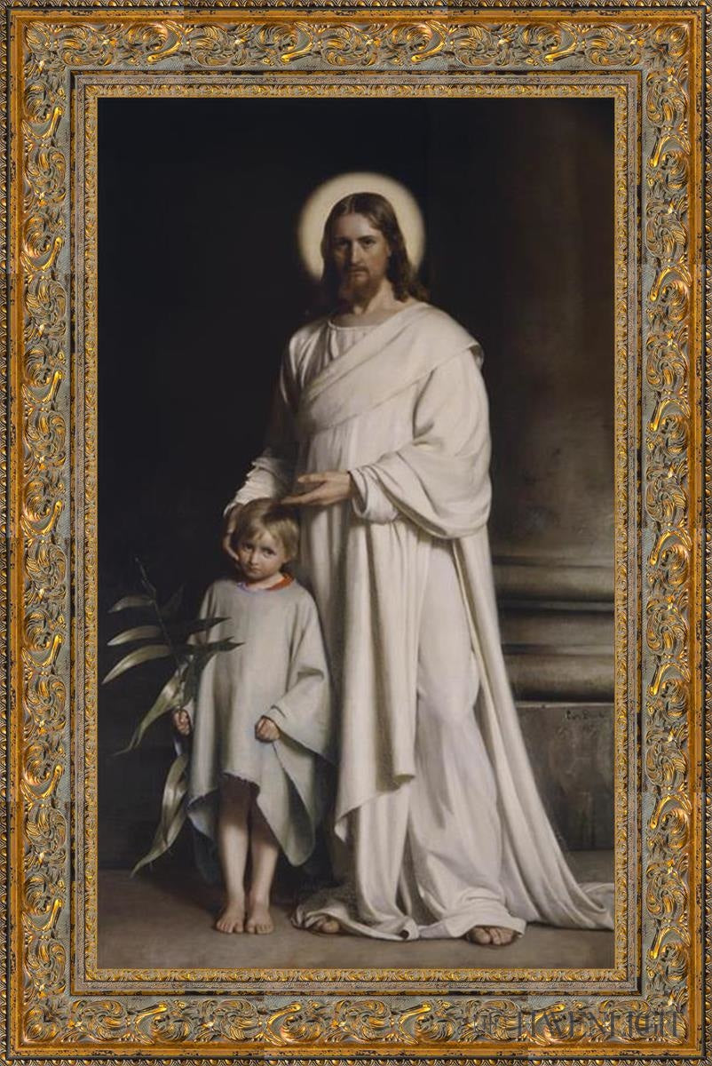 Christ With Boy Open Edition Canvas / 21 1/2 X 36 Gold 29 1/4 43 3/4 Art