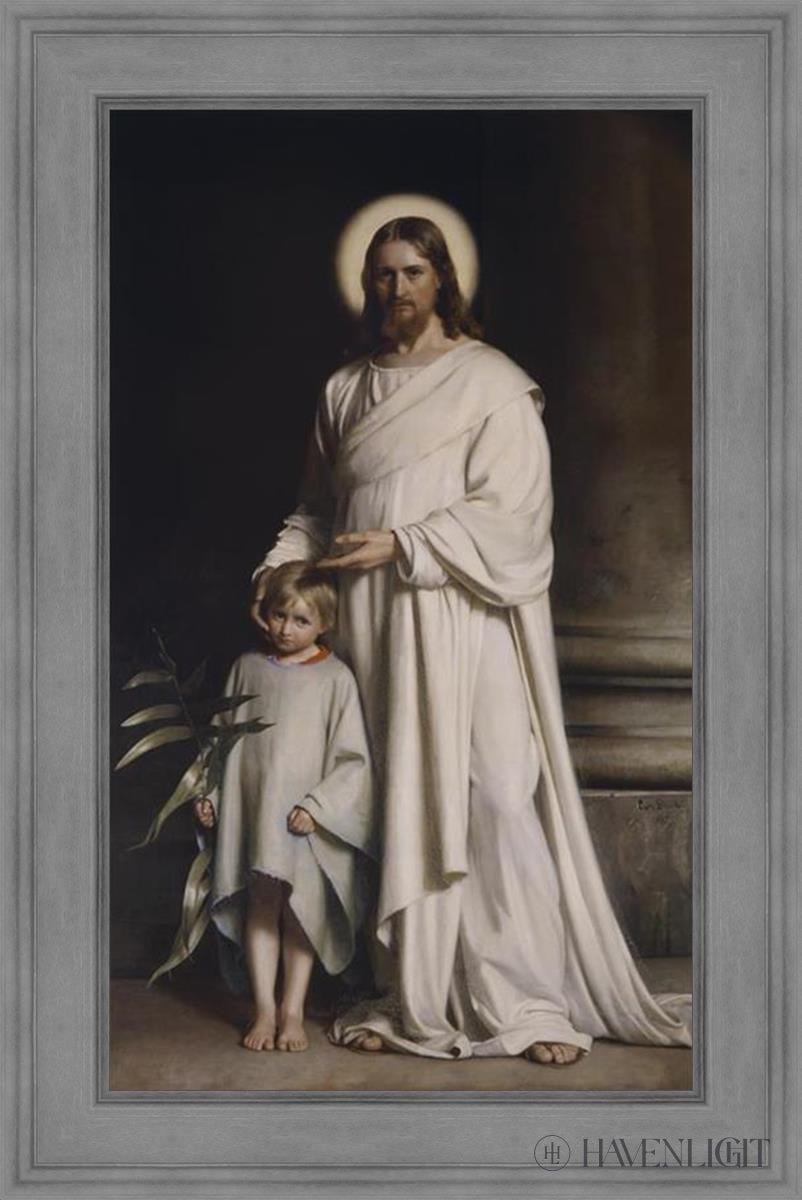 Christ With Boy Open Edition Canvas / 21 1/2 X 36 Gray 29 1/4 43 3/4 Art