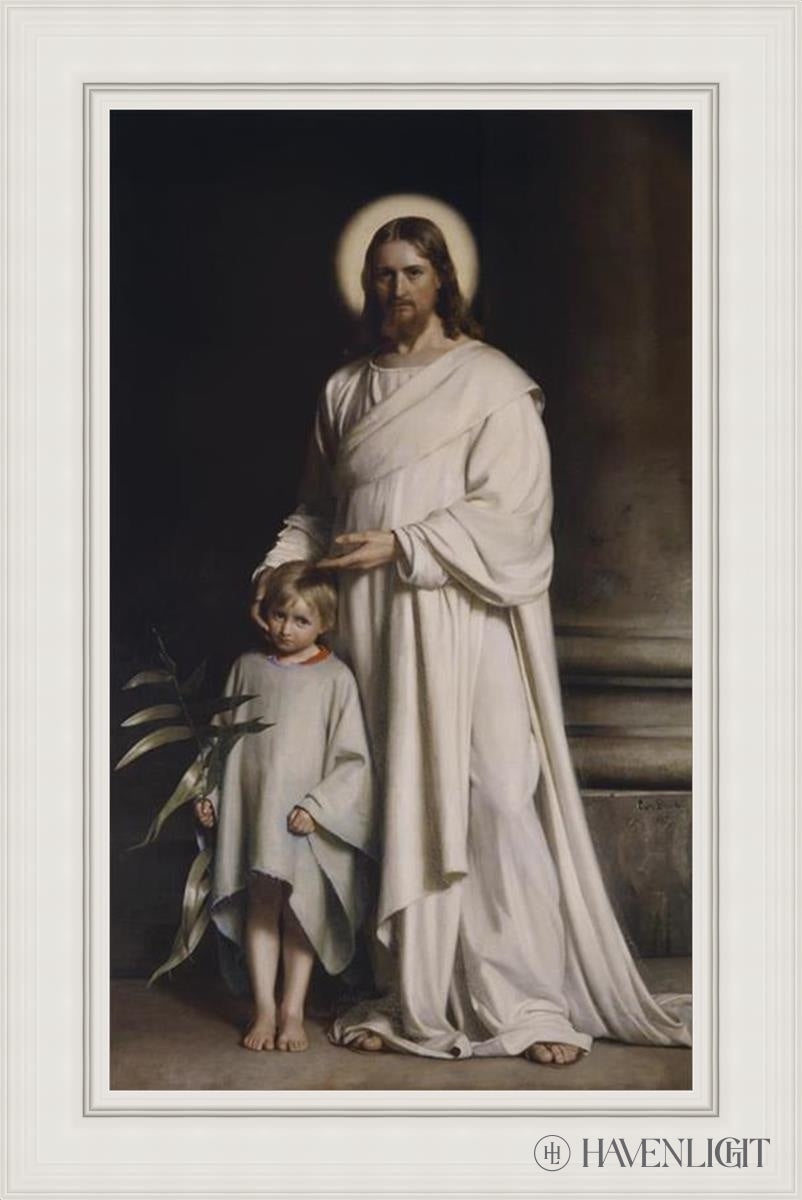 Christ With Boy Open Edition Canvas / 21 1/2 X 36 White 29 1/4 43 3/4 Art
