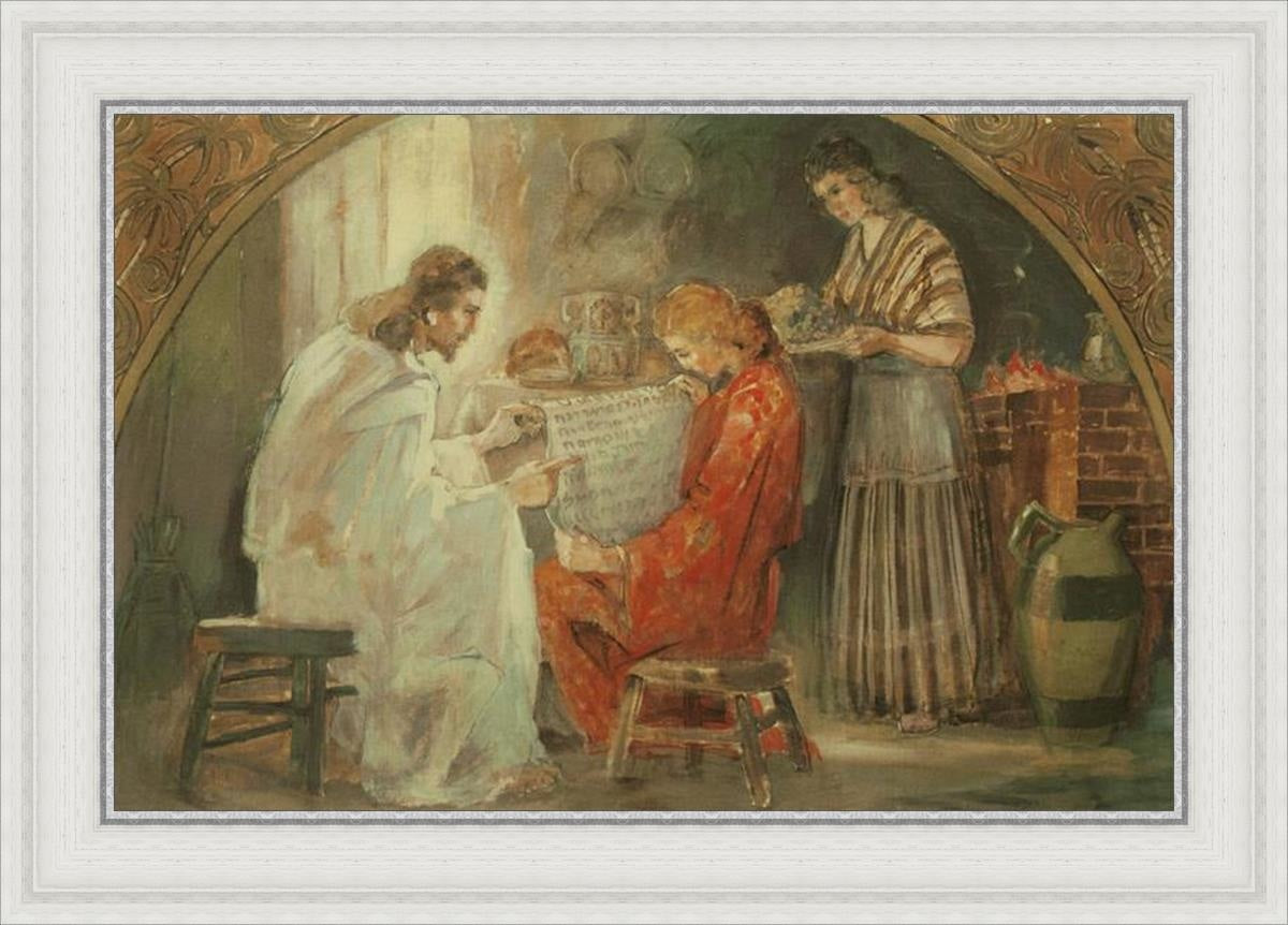 Christ With Mary And Martha Open Edition Canvas / 28 X 18 1/2 White 33 3/4 24 1/4 Art