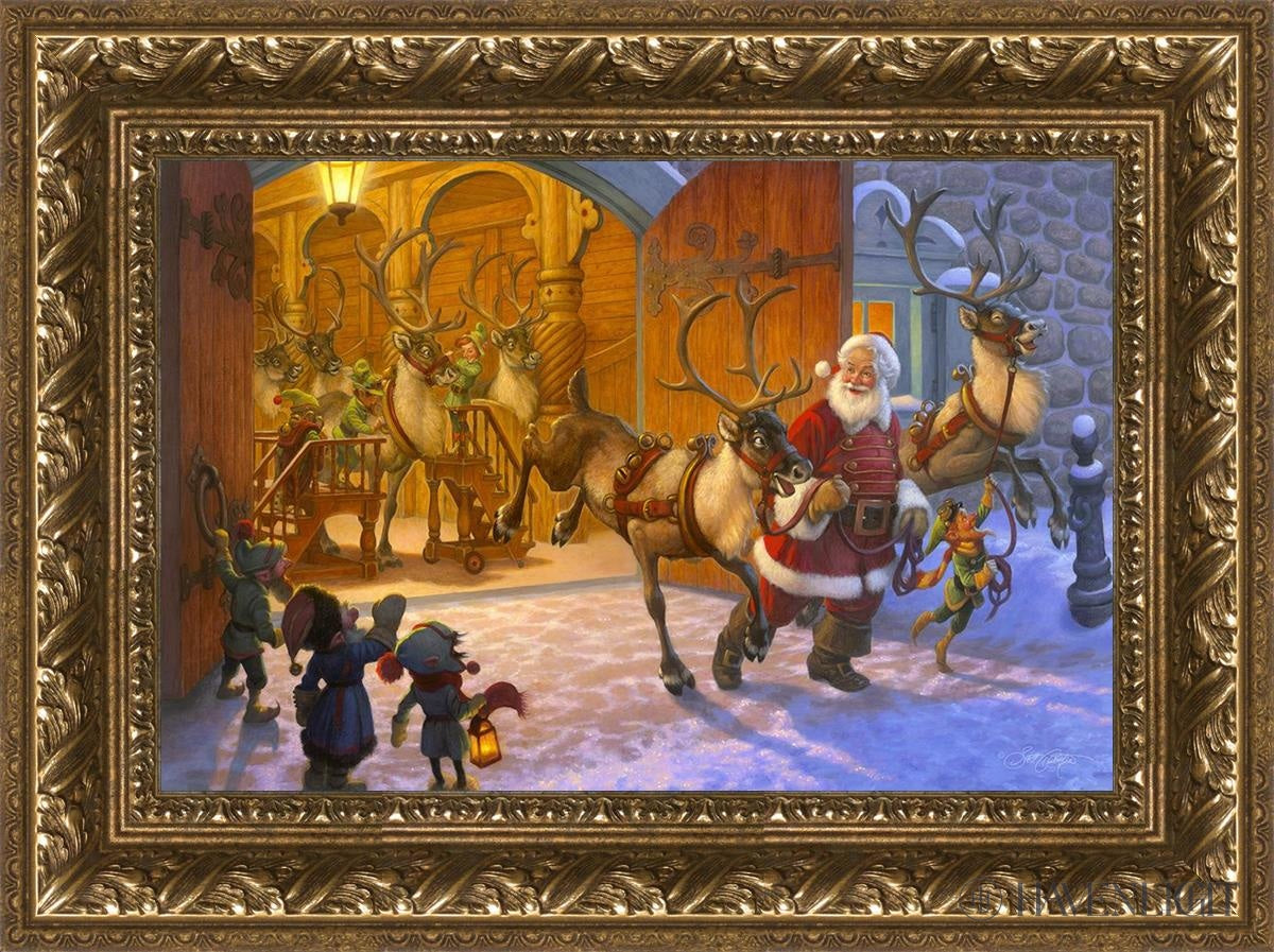 Christmas Eve And Raring To Go Open Edition Canvas / 18 X 12 Gold 23 3/4 17 Art