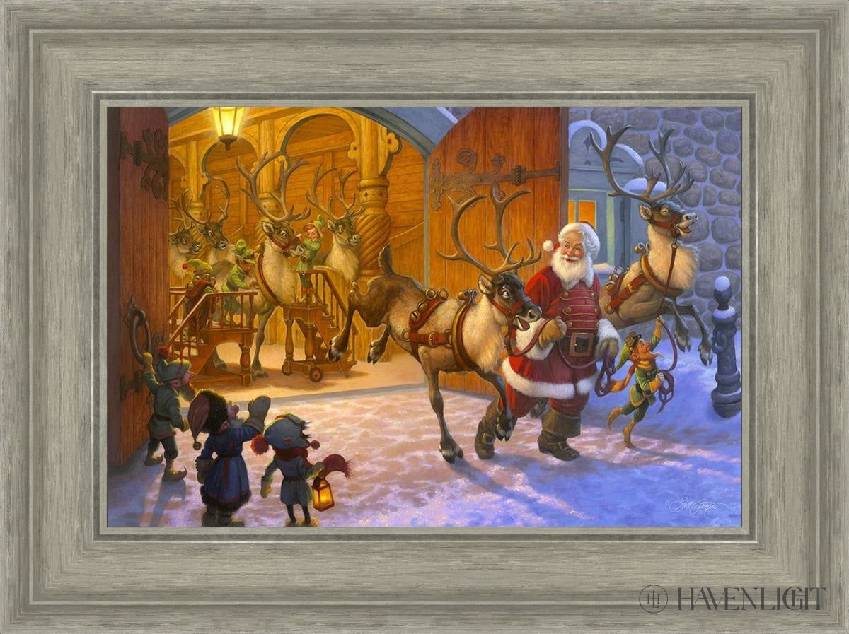 Christmas Eve And Raring To Go Open Edition Canvas / 18 X 12 Gray 23 3/4 17 Art