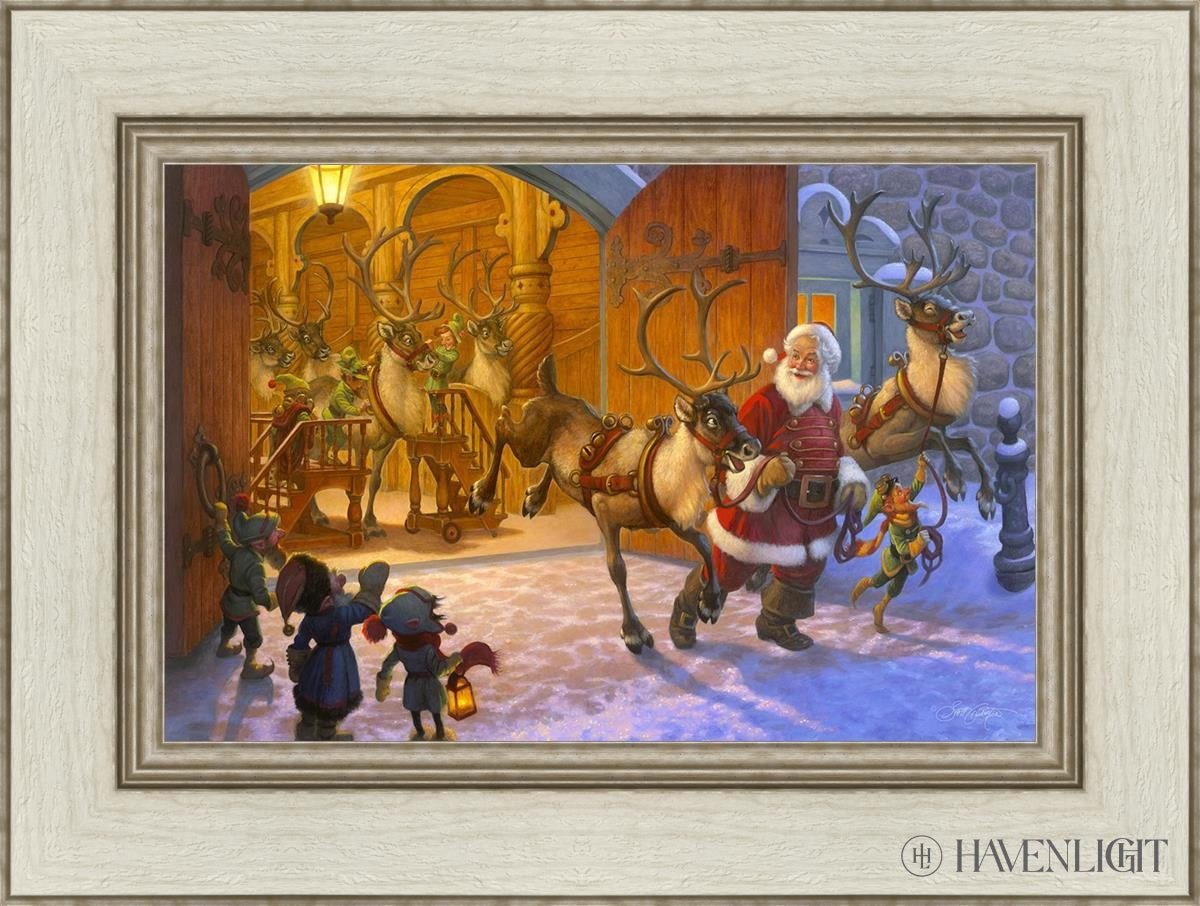 Christmas Eve And Raring To Go Open Edition Canvas / 18 X 12 Ivory 24 1/2 Art