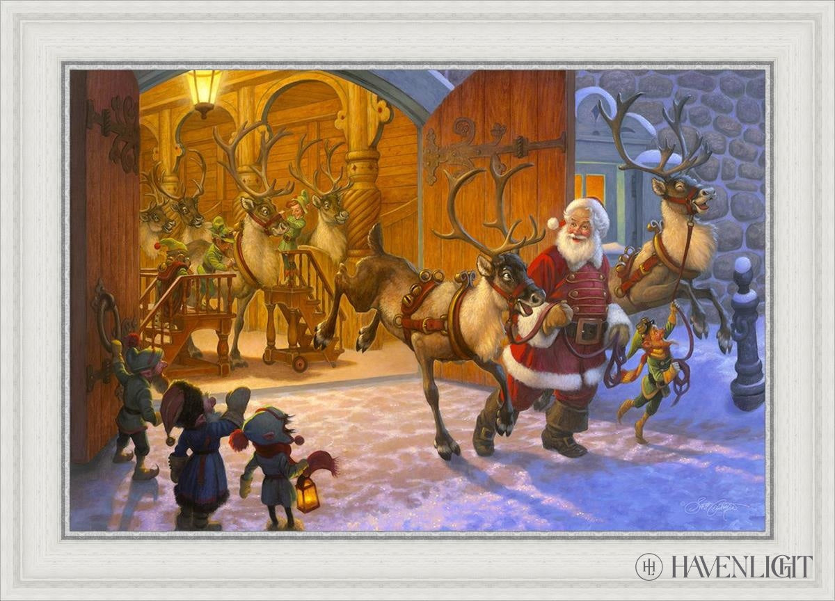 Christmas Eve And Raring To Go Open Edition Canvas / 30 X 20 White 35 3/4 25 Art
