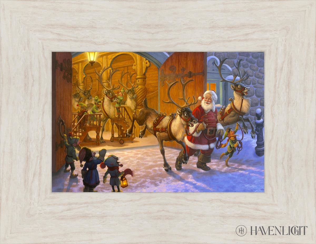 Christmas Eve And Raring To Go Open Edition Print / 12 X 8 Ivory 17 1/2 13 Art