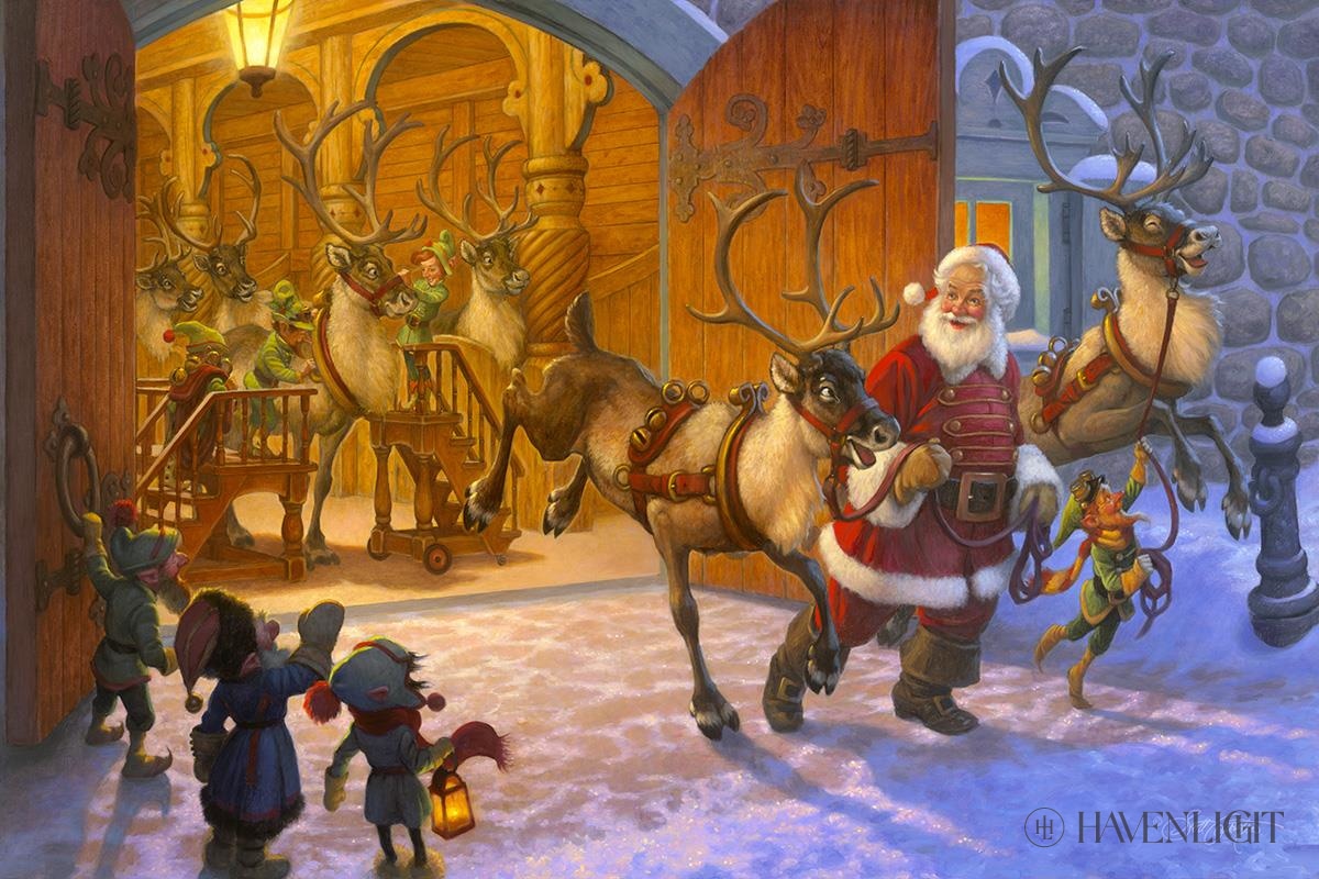 Christmas Eve And Raring To Go Open Edition Print / 12 X 8 Only Art
