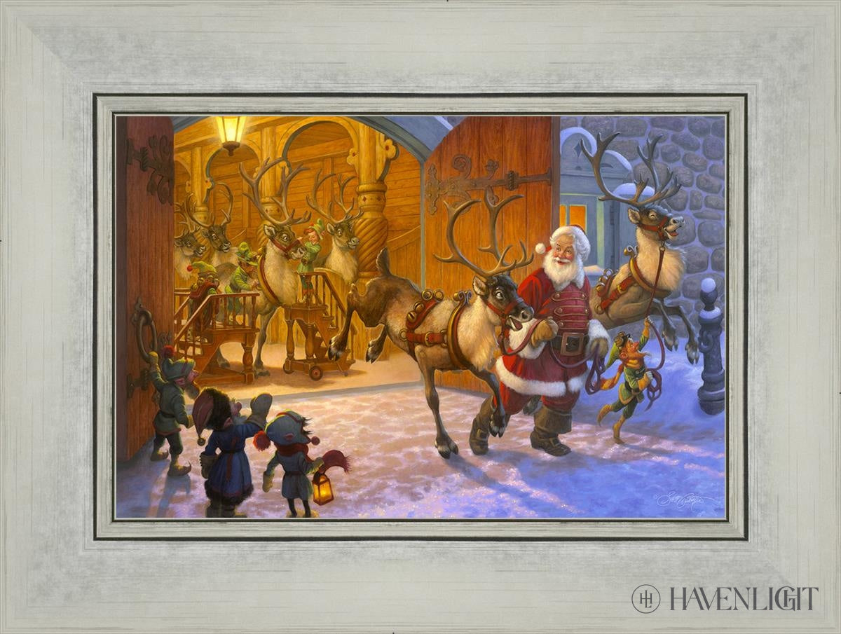 Christmas Eve And Raring To Go Open Edition Print / 12 X 8 Silver 16 1/4 1/4. Art
