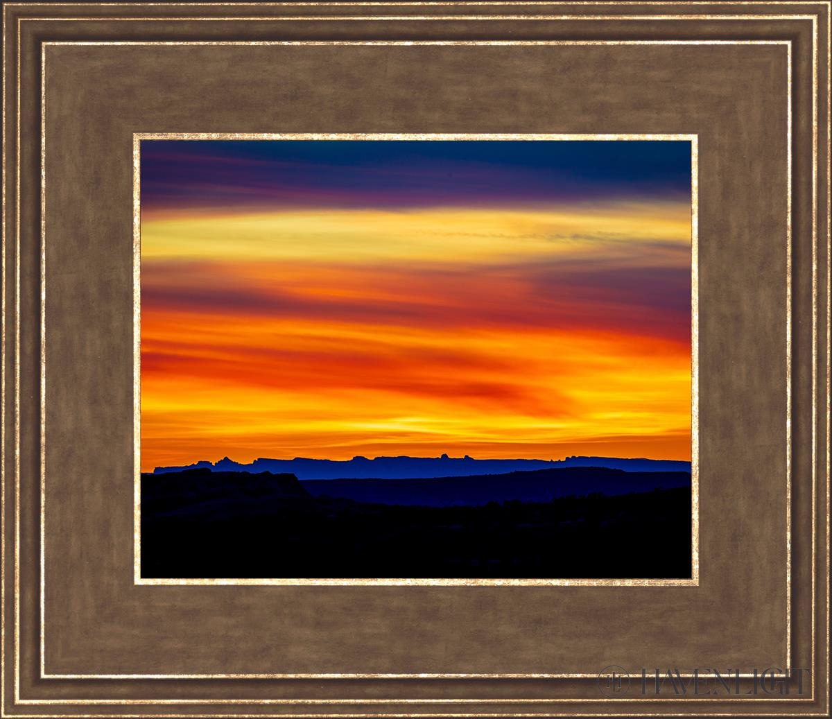 Desert Sunset Arches National Park Utah Open Edition Print / 10 X 8 Gold 14 3/4 12 Art