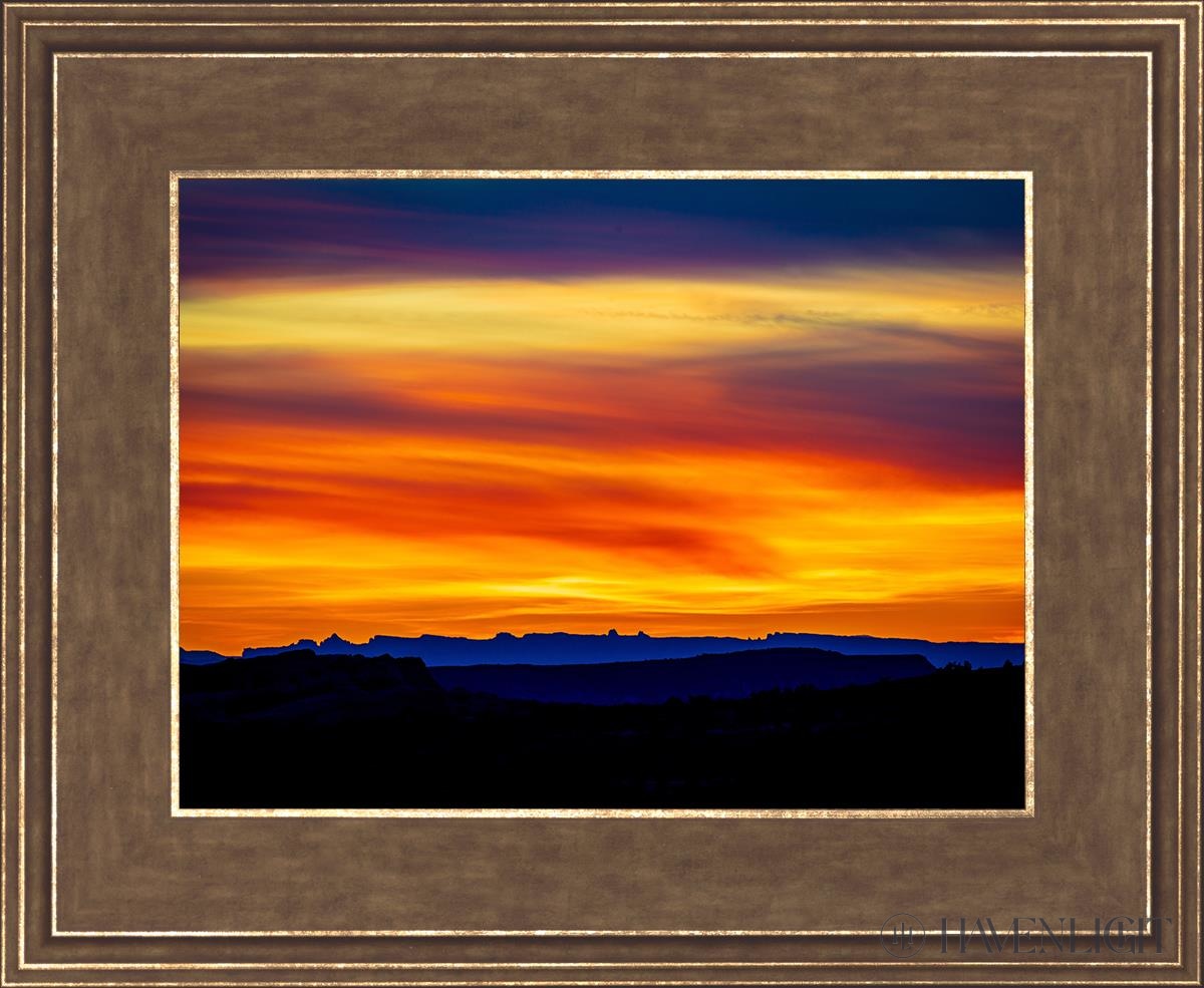 Desert Sunset Arches National Park Utah Open Edition Print / 12 X 9 Gold 16 3/4 13 Art
