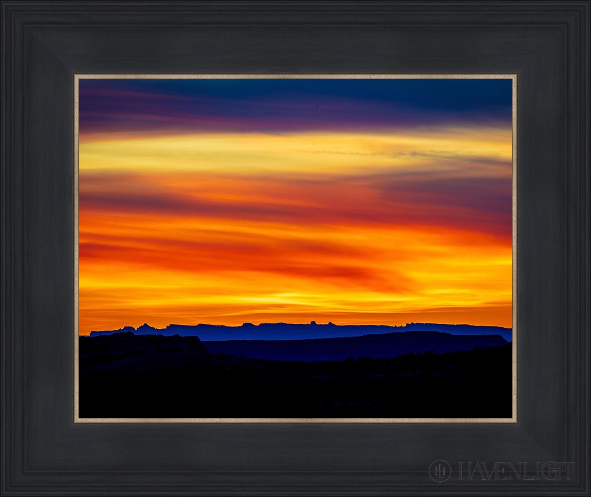 Desert Sunset Arches National Park Utah Open Edition Print / 14 X 11 Black 18 3/4 15 Art