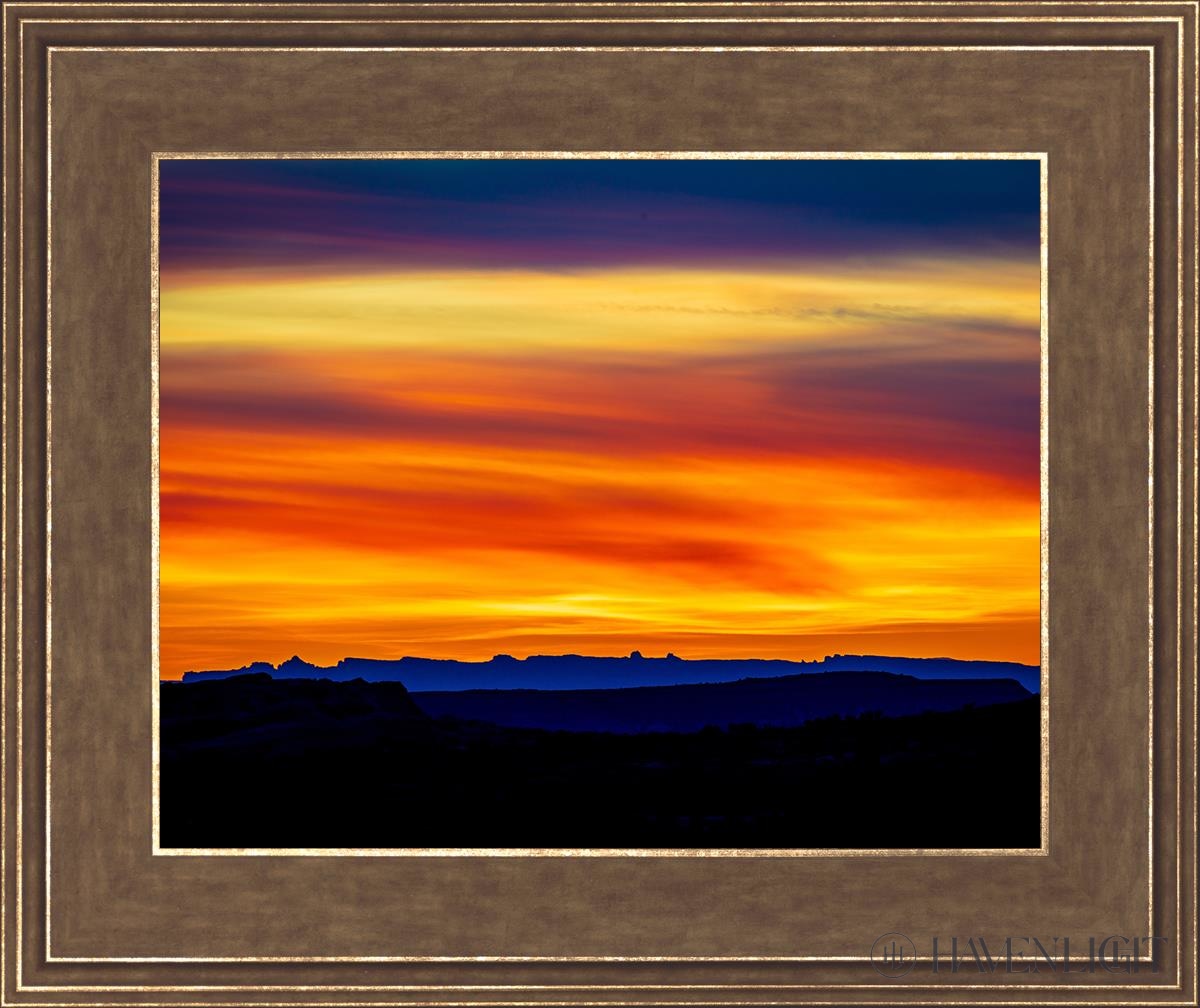 Desert Sunset Arches National Park Utah Open Edition Print / 14 X 11 Gold 18 3/4 15 Art