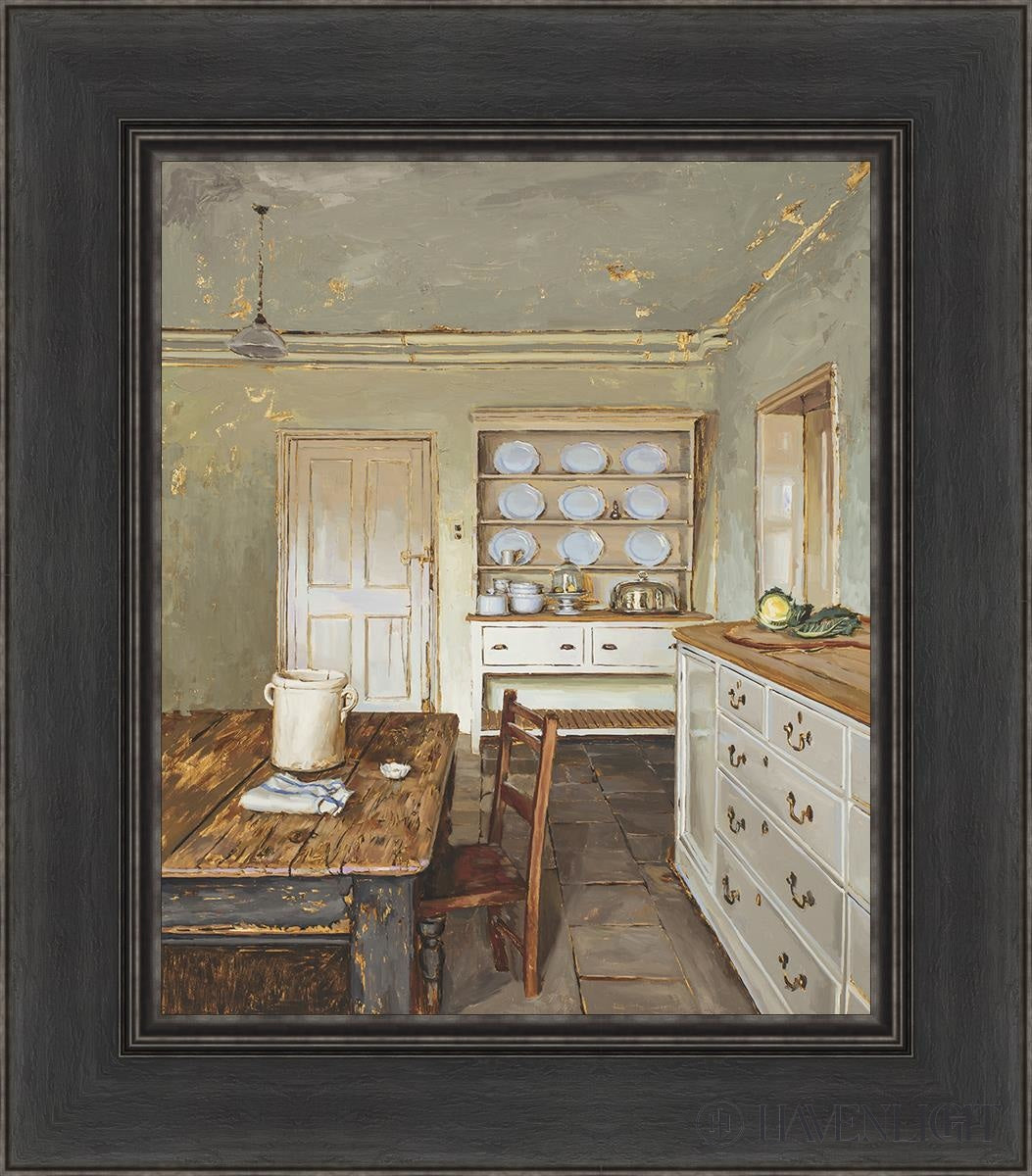 English Kitchen Interior Open Edition Canvas / 15 X 18 Black 21 1/2 24 Art