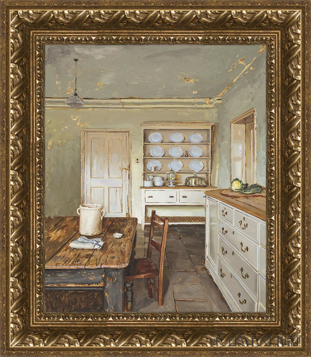 English Kitchen Interior Open Edition Canvas / 15 X 18 Gold 20 3/4 23 Art