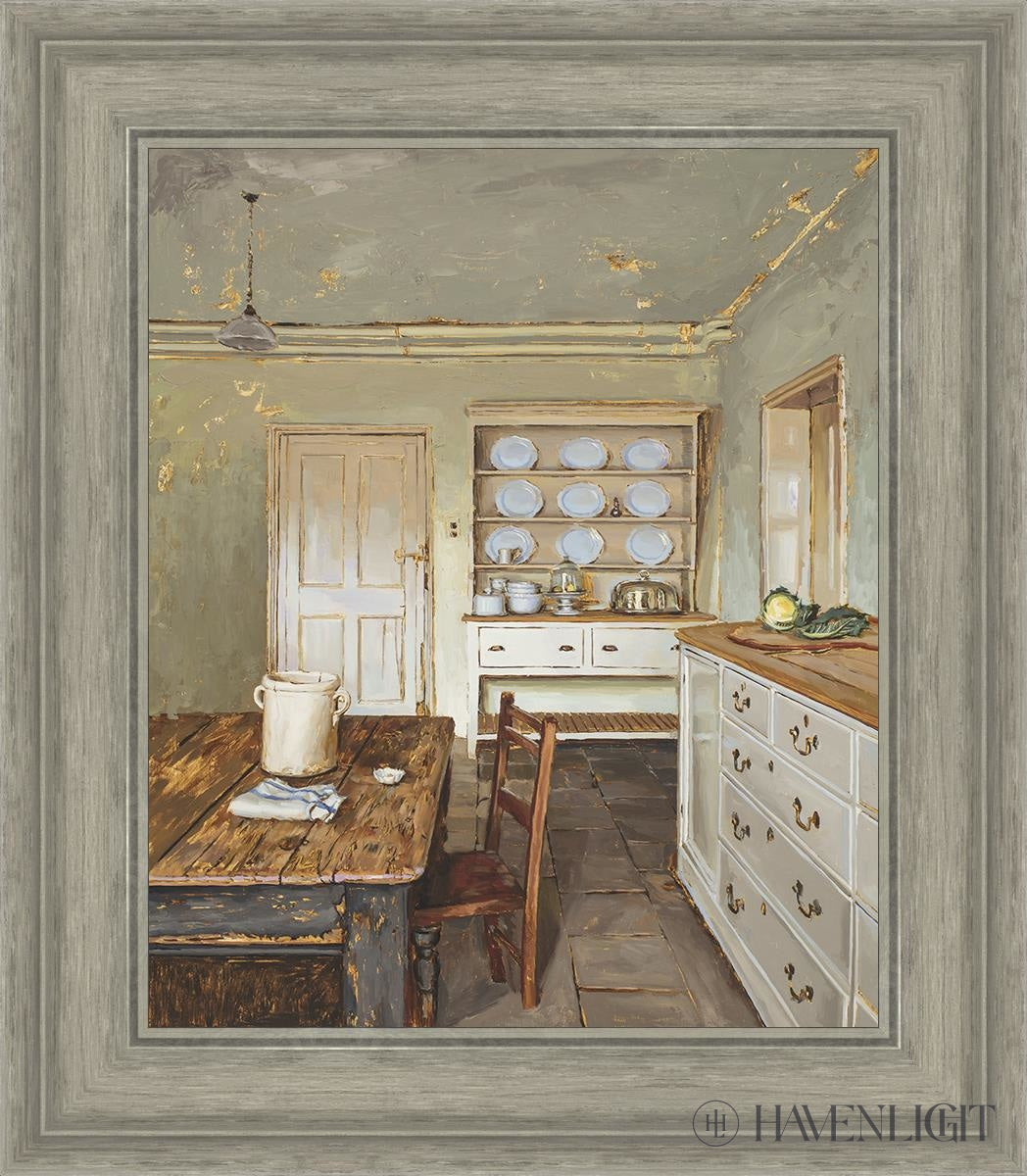 English Kitchen Interior Open Edition Canvas / 15 X 18 Gray 20 3/4 23 Art