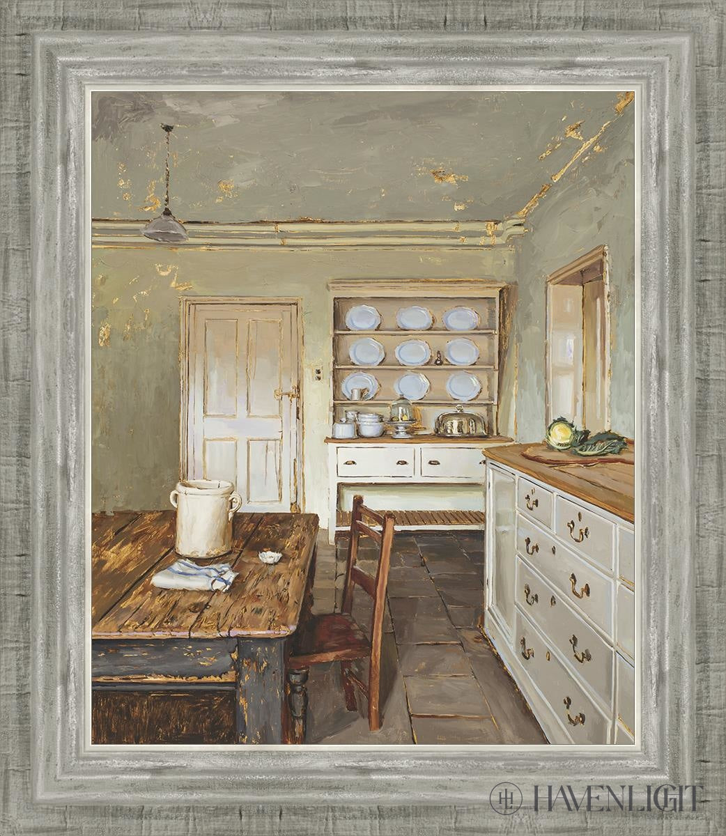 English Kitchen Interior Open Edition Canvas / 15 X 18 Silver 19 3/4 22 Art