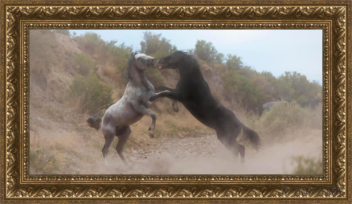 Fight In The Wash Open Edition Canvas / 30 X 15 Gold 35 3/4 20 Art
