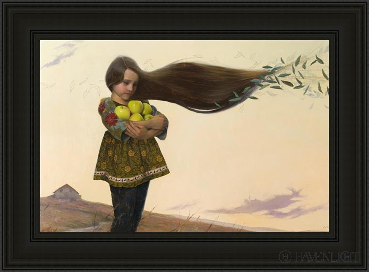 Gathering Apples The Way She Remembers It Open Edition Canvas / 36 X 24 Black 45 3/4 33 Art