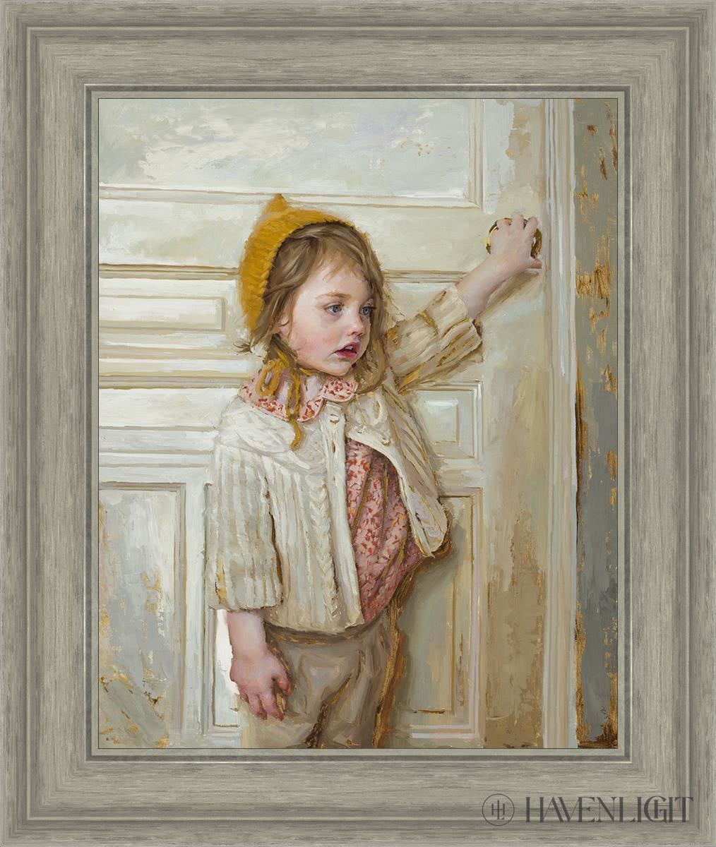 Girl In A White Doorway Open Edition Canvas / 16 X 20 Gray 21 3/4 25 Art