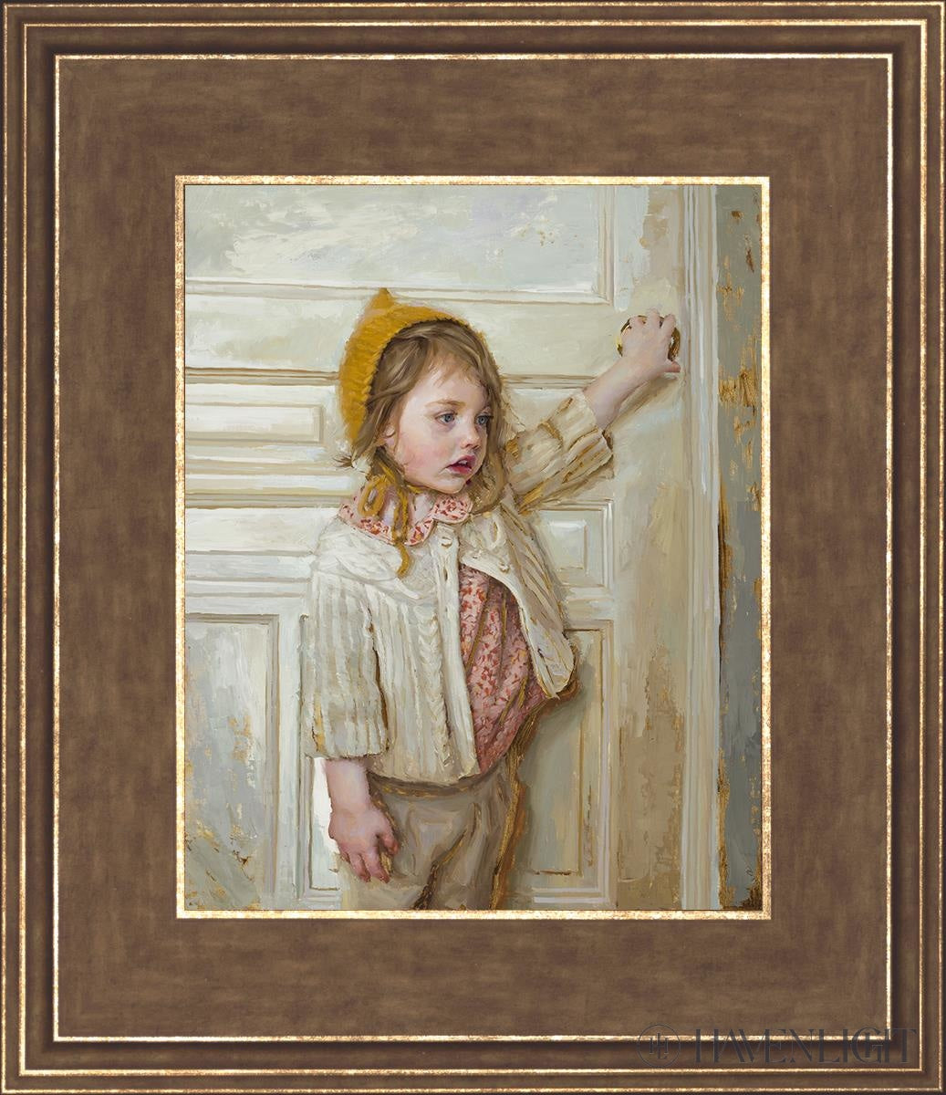 Girl In A White Doorway Open Edition Print / 8 X 10 Gold 12 3/4 14 Art