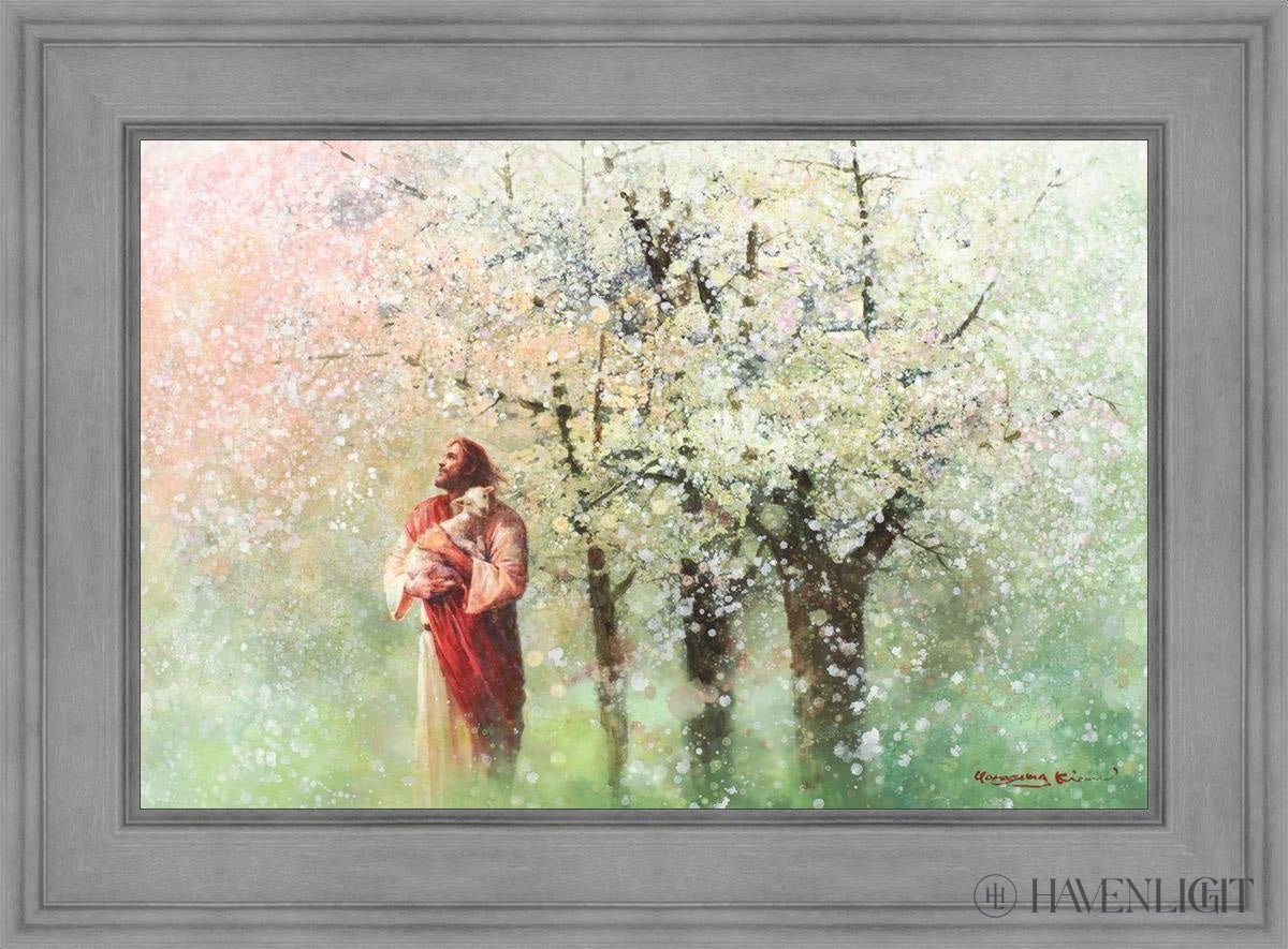 Heavenly Blossoms Hand Signed By Yongsung Kim Open Edition Canvas / 36 X 24 Gray 45 3/4 33 Art