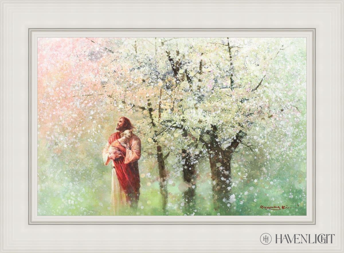 Heavenly Blossoms Hand Signed By Yongsung Kim Open Edition Canvas / 36 X 24 White 45 3/4 33 Art