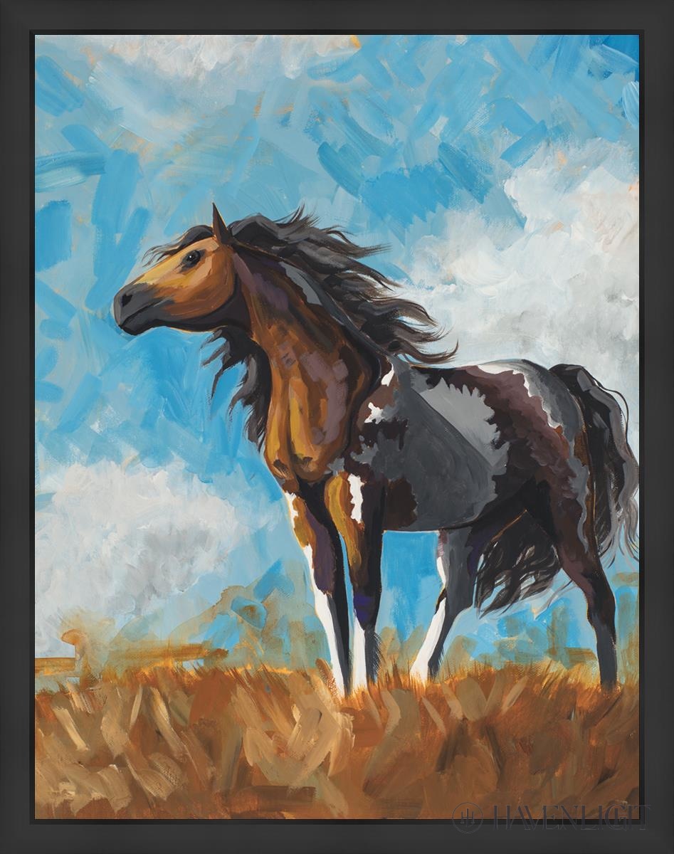 Horse Large Wall Art Open Edition Canvas / 33 X 42 3/4 Contemporary Matte Black 36 1/2 46 1/4