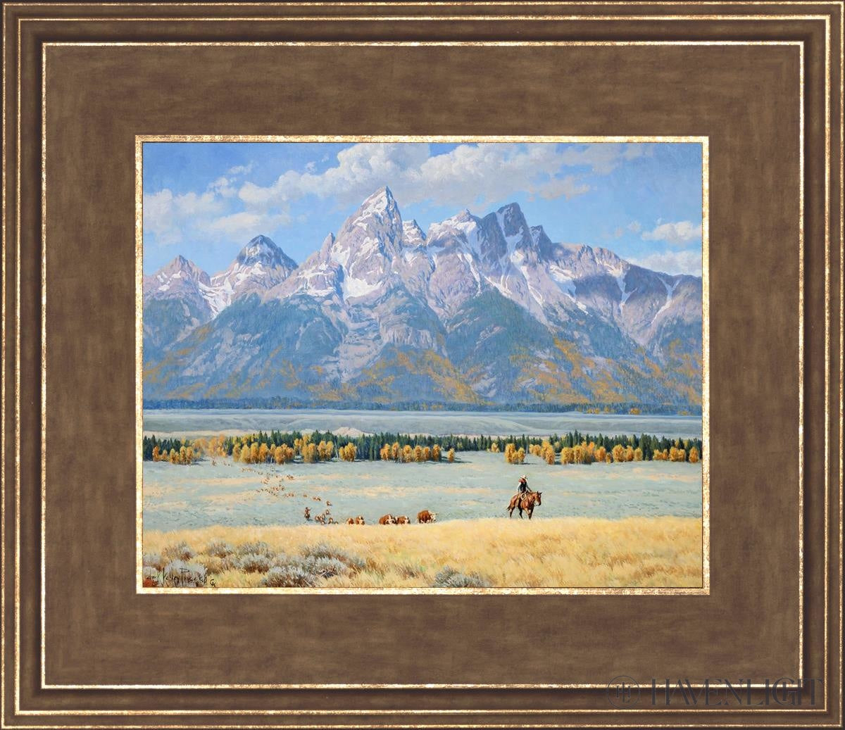 In Old Jackson Hole Open Edition Print / 10 X 8 Gold 14 3/4 12 Art