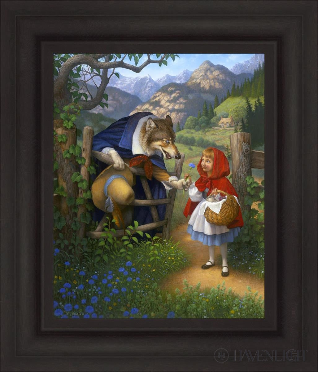 Little Red Riding Hood Meets The Wolf Open Edition Canvas / 16 X 20 Brown 23 3/4 27 Art