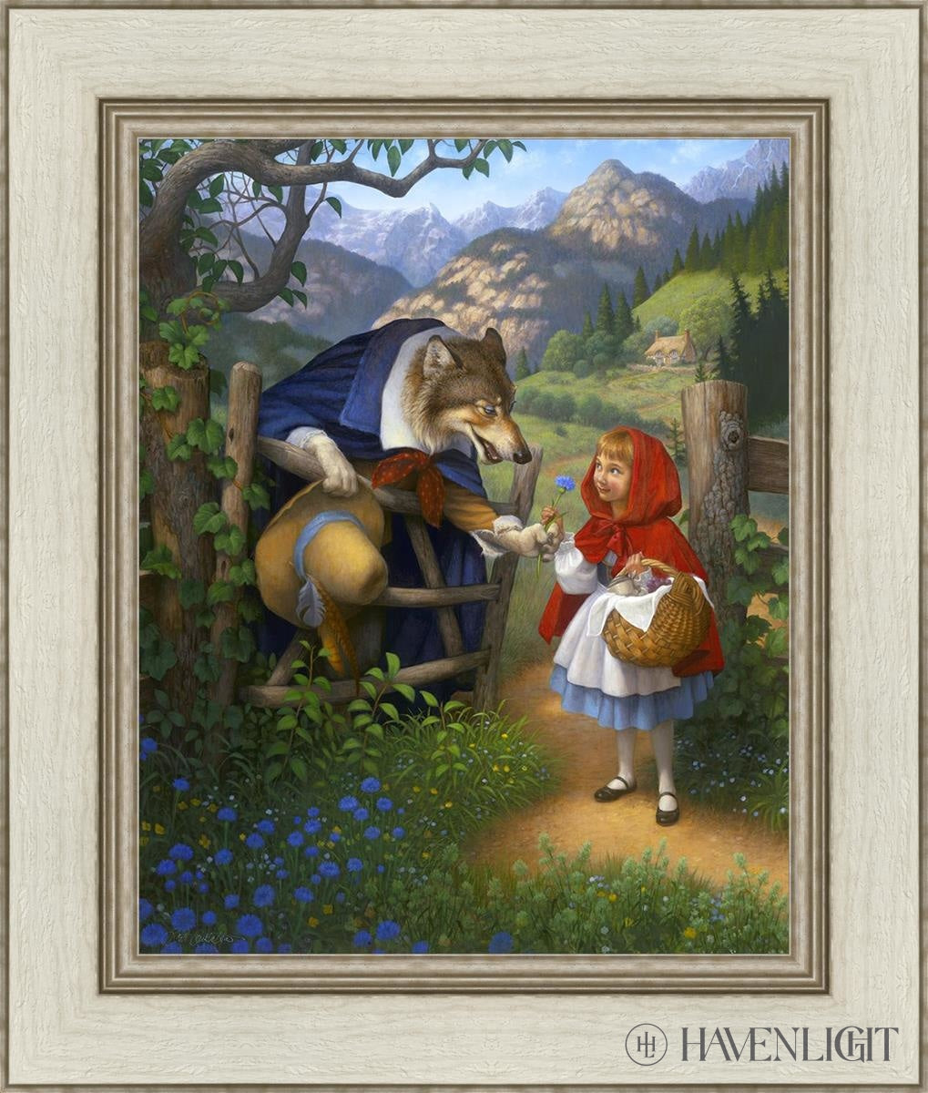 Little Red Riding Hood Meets The Wolf Open Edition Canvas / 16 X 20 Ivory 22 1/2 26 Art