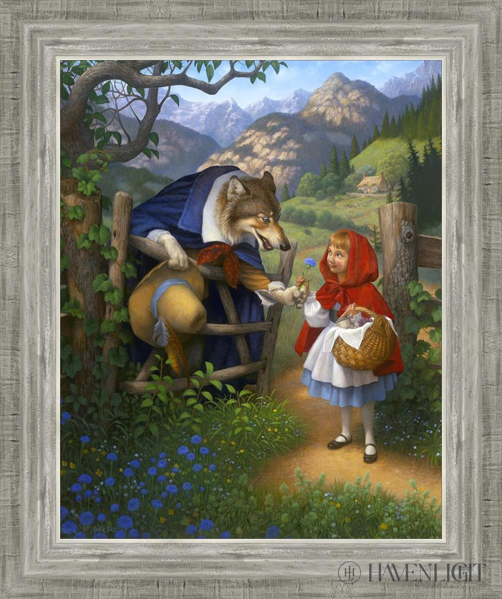 Little Red Riding Hood Meets The Wolf Open Edition Canvas / 16 X 20 Silver 3/4 24 Art