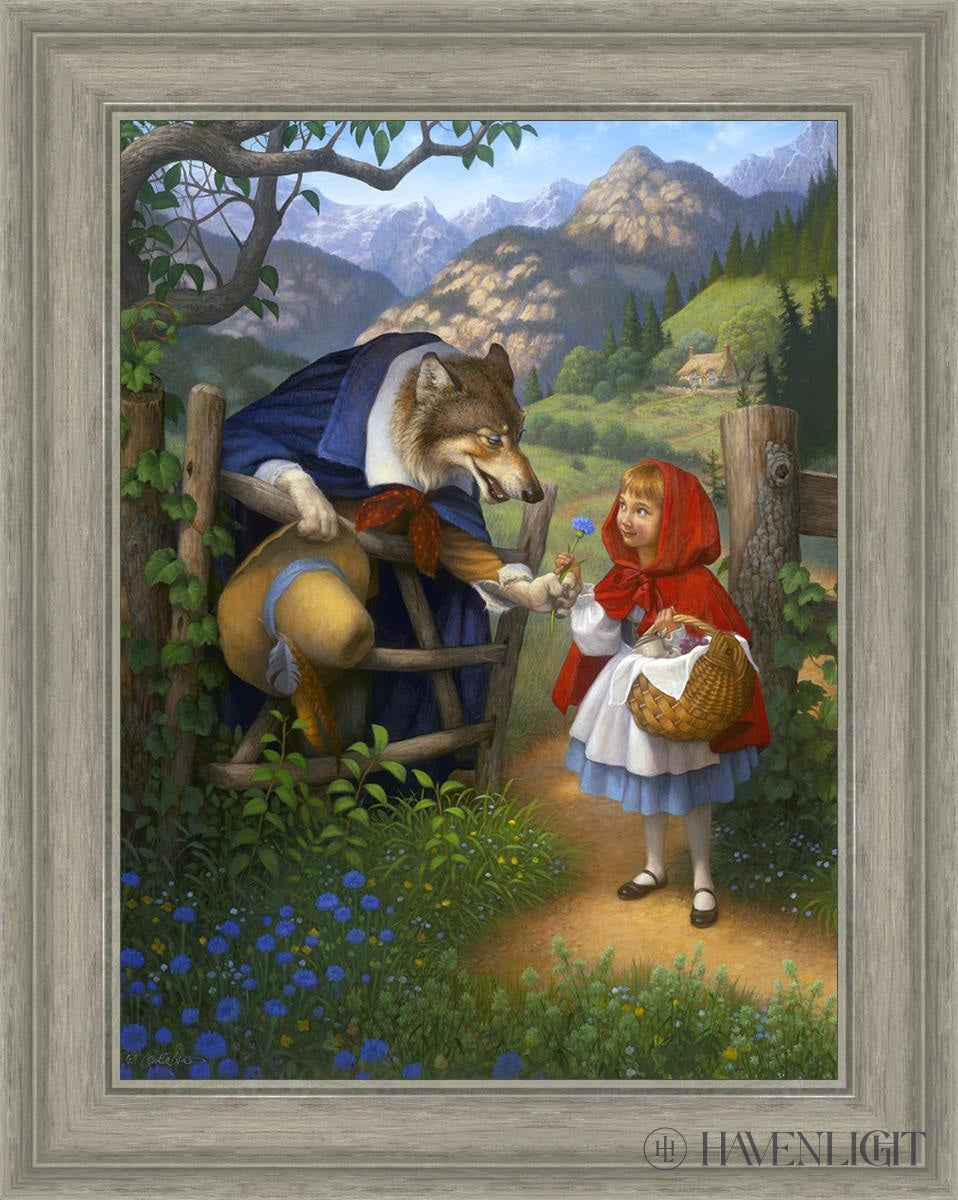 Little Red Riding Hood Meets The Wolf Open Edition Canvas / 18 X 24 Gray 23 3/4 29 Art