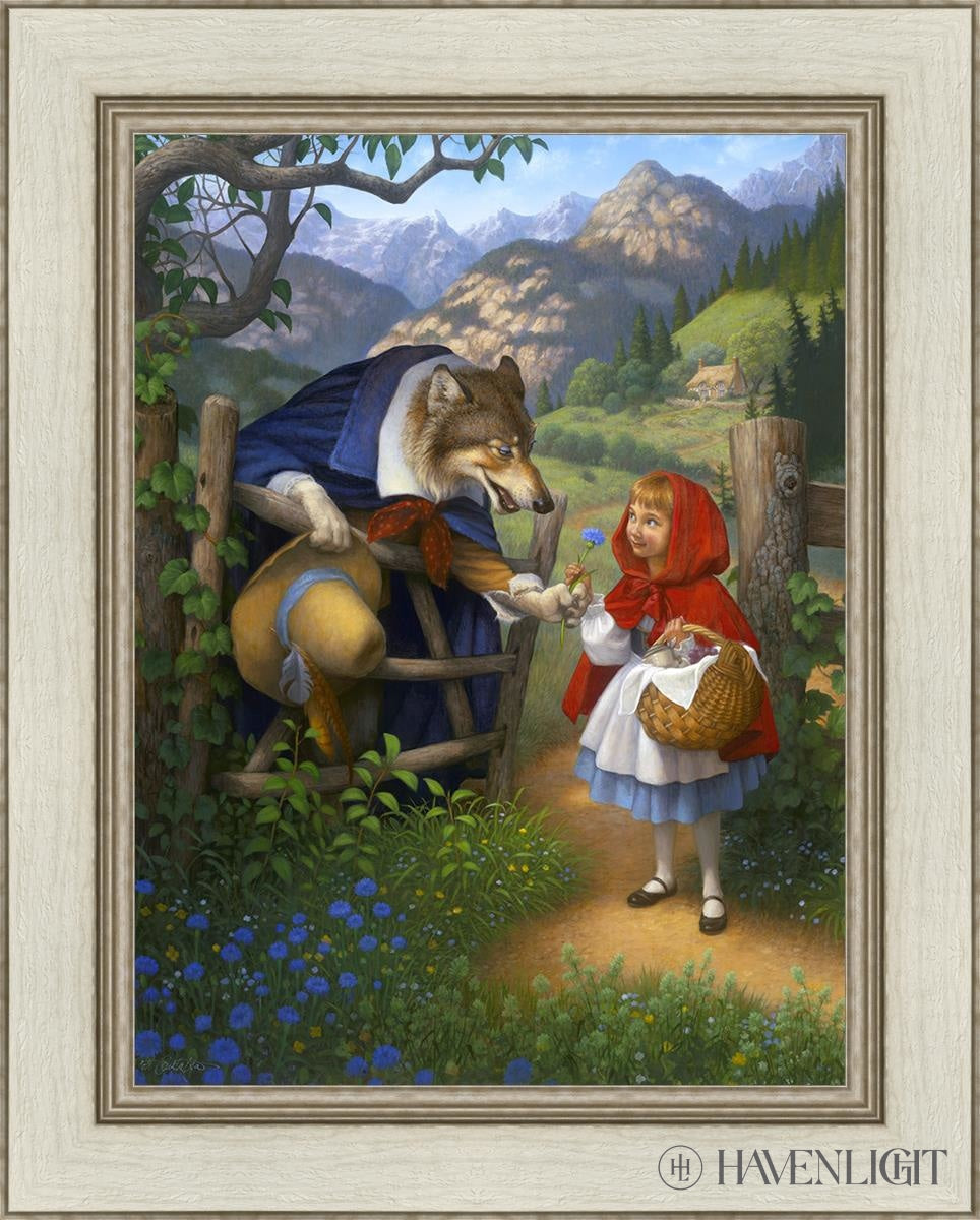 Little Red Riding Hood Meets The Wolf Open Edition Canvas / 18 X 24 Ivory 1/2 30 Art