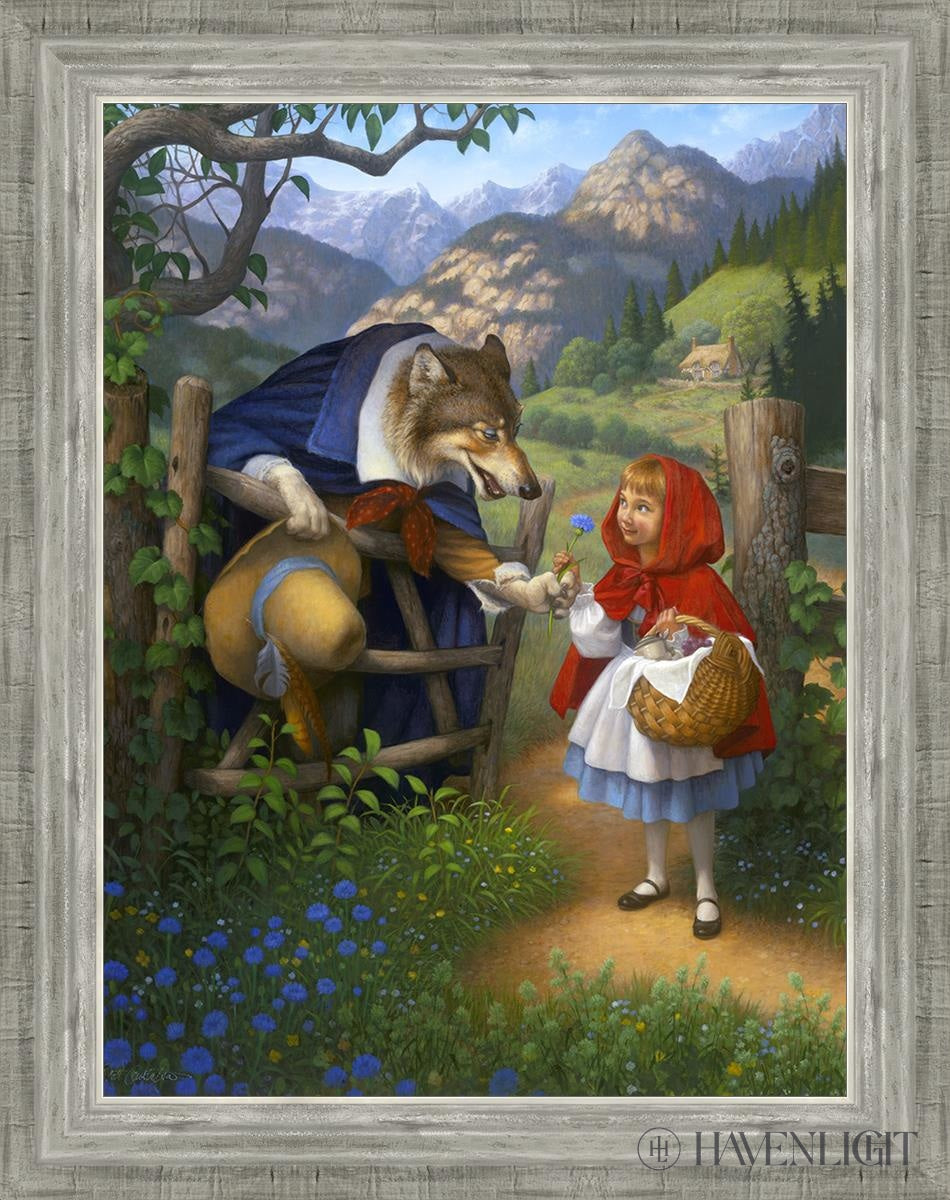 Little Red Riding Hood Meets The Wolf Open Edition Canvas / 18 X 24 Silver 22 3/4 28 Art
