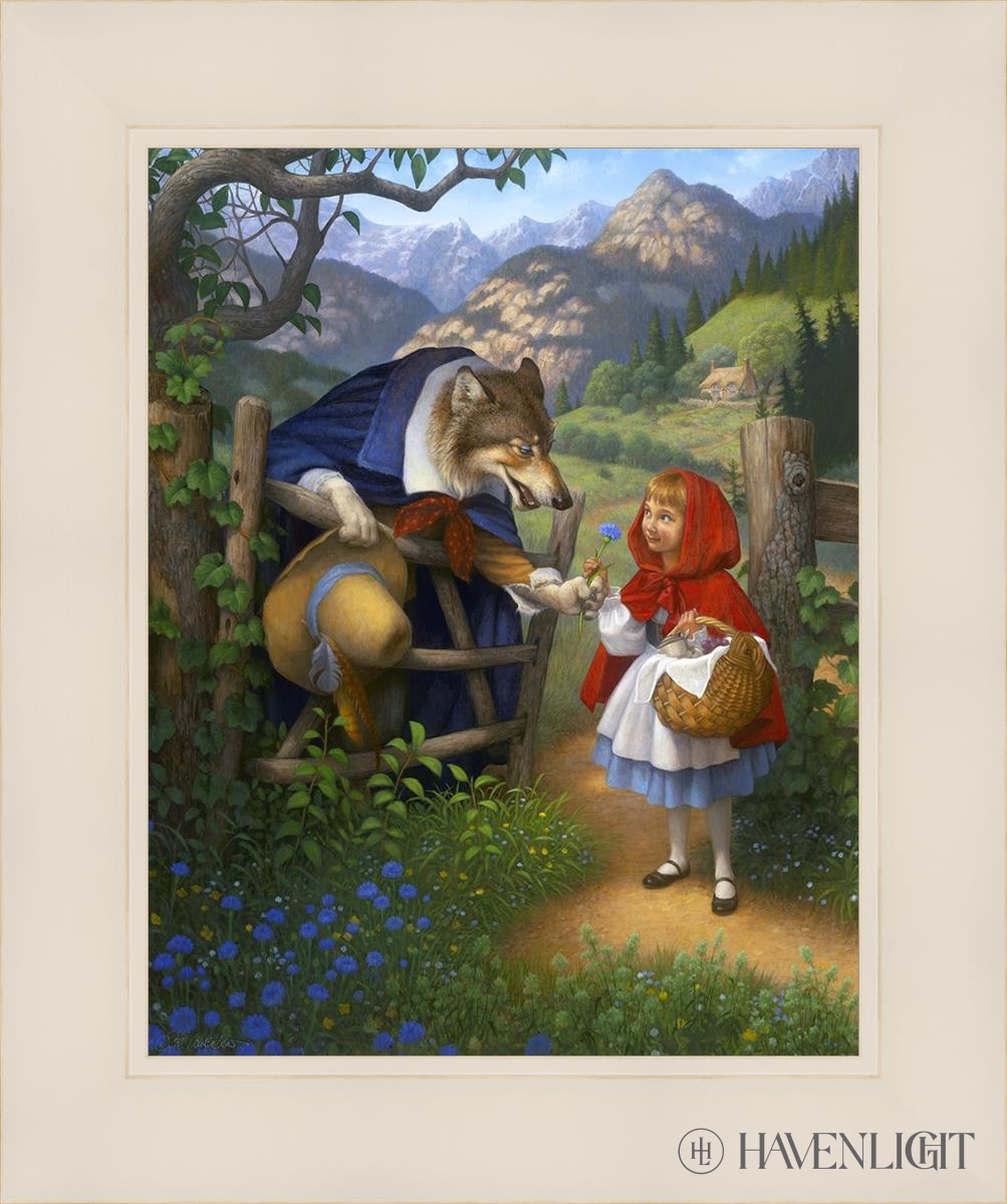 Little Red Riding Hood Meets The Wolf Open Edition Print / 11 X 14 White 15 1/4 18 Art
